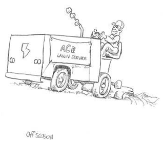 Zamboni mowing lawn